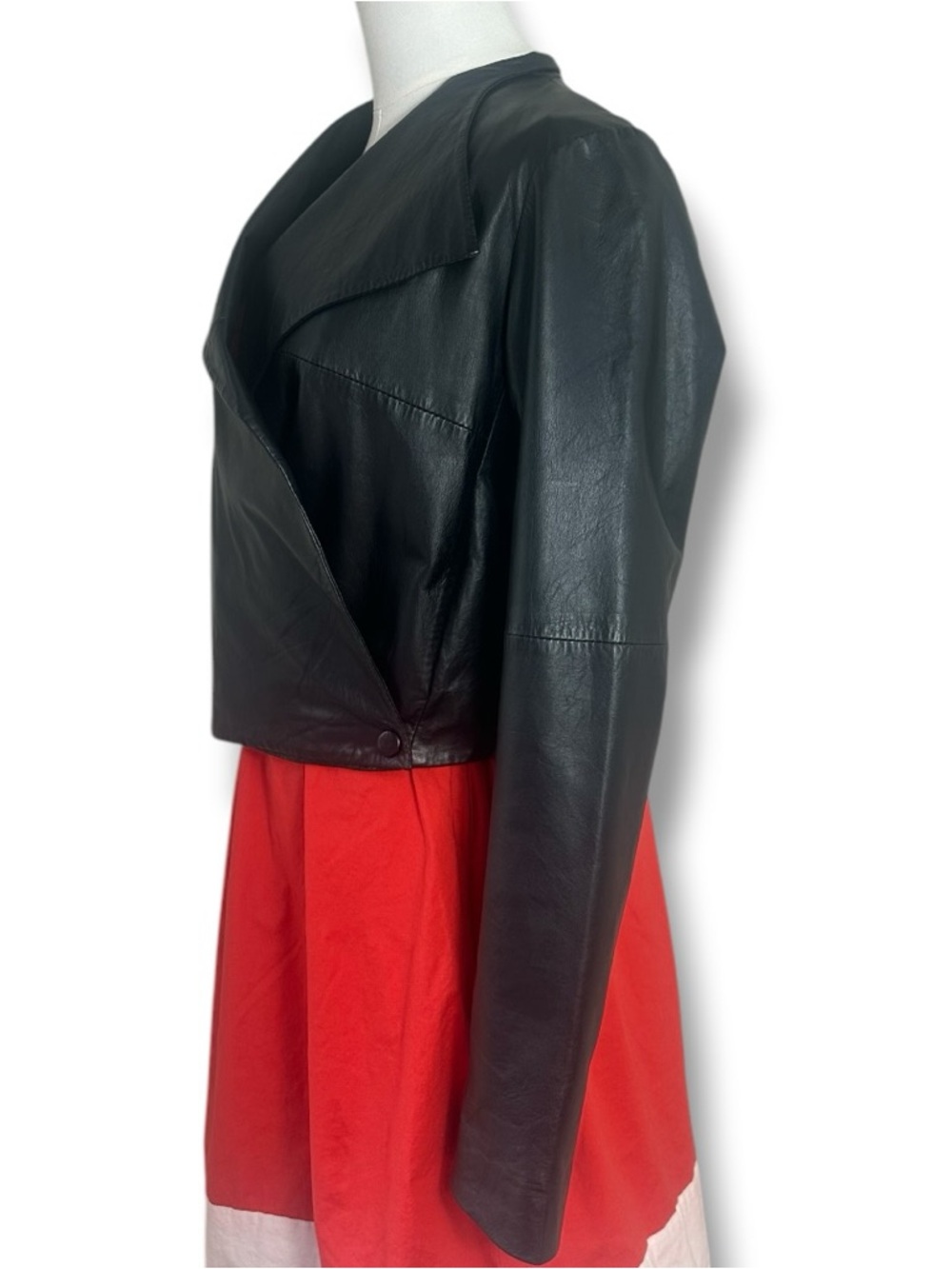 Velvet by Graham & Spencer Black Leather Cropped Jacket size Small - Picture 9 of 16